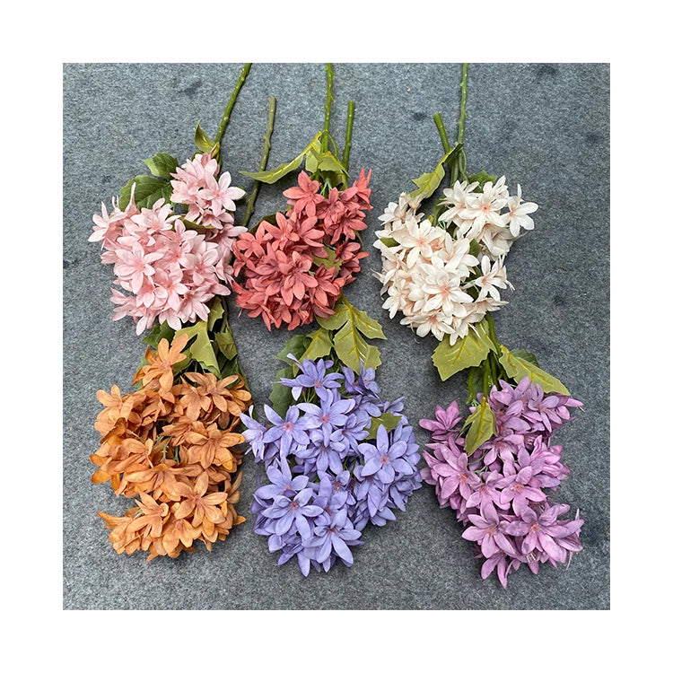 Wholesale Price Custom 5-Branch Ice Orchid Hanging Wall Artificial Flowers for Christmas Graduation Easter Decorations Marriages
