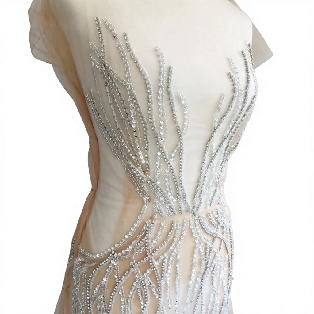 New Arrival Neckline Bridesmaid Dress Rhinestone Applique WDP-035