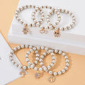Cheap Women 18k Gold Plated Crystal Beaded Pearl Bracelets Elastic Rhinestone  Evil Eyes Tree of Life Heart Charm Pearl Bracelet