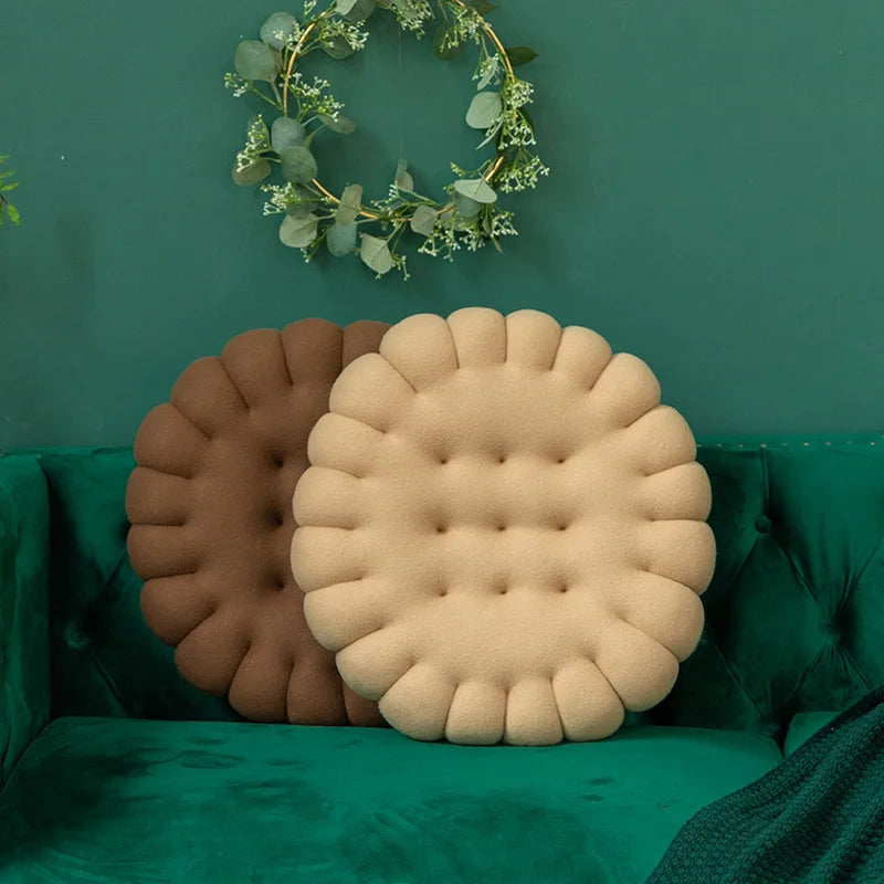 New Arrival Funny Cookie Design Round Biscuit Cushion Comfortable Soft Thickened  Floor Mat Bay Window Mat Cushion