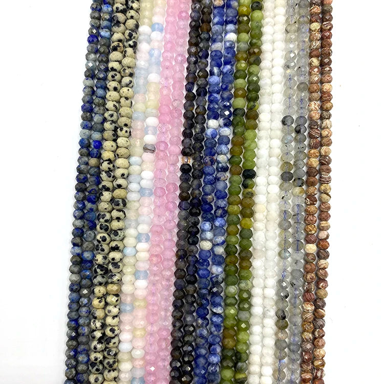 4mm Rose Quartz Jasper Natural Stone Faceted Bead Loose Gemstone Beads for Jewelry Making