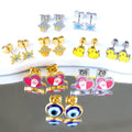 New Arrivals Stainless Steel Cartoon Kids Earrings PVD Gold 18k Anti Allergy Cute Screw Back Stud Earings for Girls