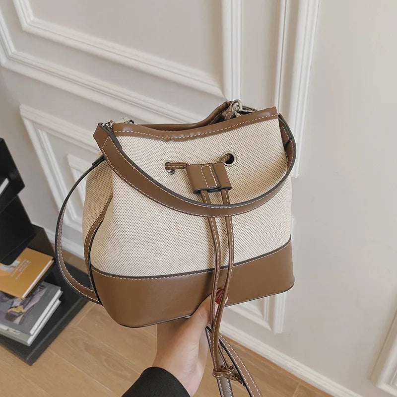 New Fashionable Lady Handbags Durable Light Bucket Bags with Open Closure Stylish Purses for Women