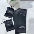 Luxury Cotton Soft Fabric Stud Earrings Necklace Packaging Display Card Jewelry Tags With Black Ribbon