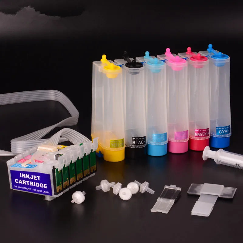 Ocbestjet 6-Color Empty CISS Set T5591-T5596 Compatible for Epson RX700 Printer