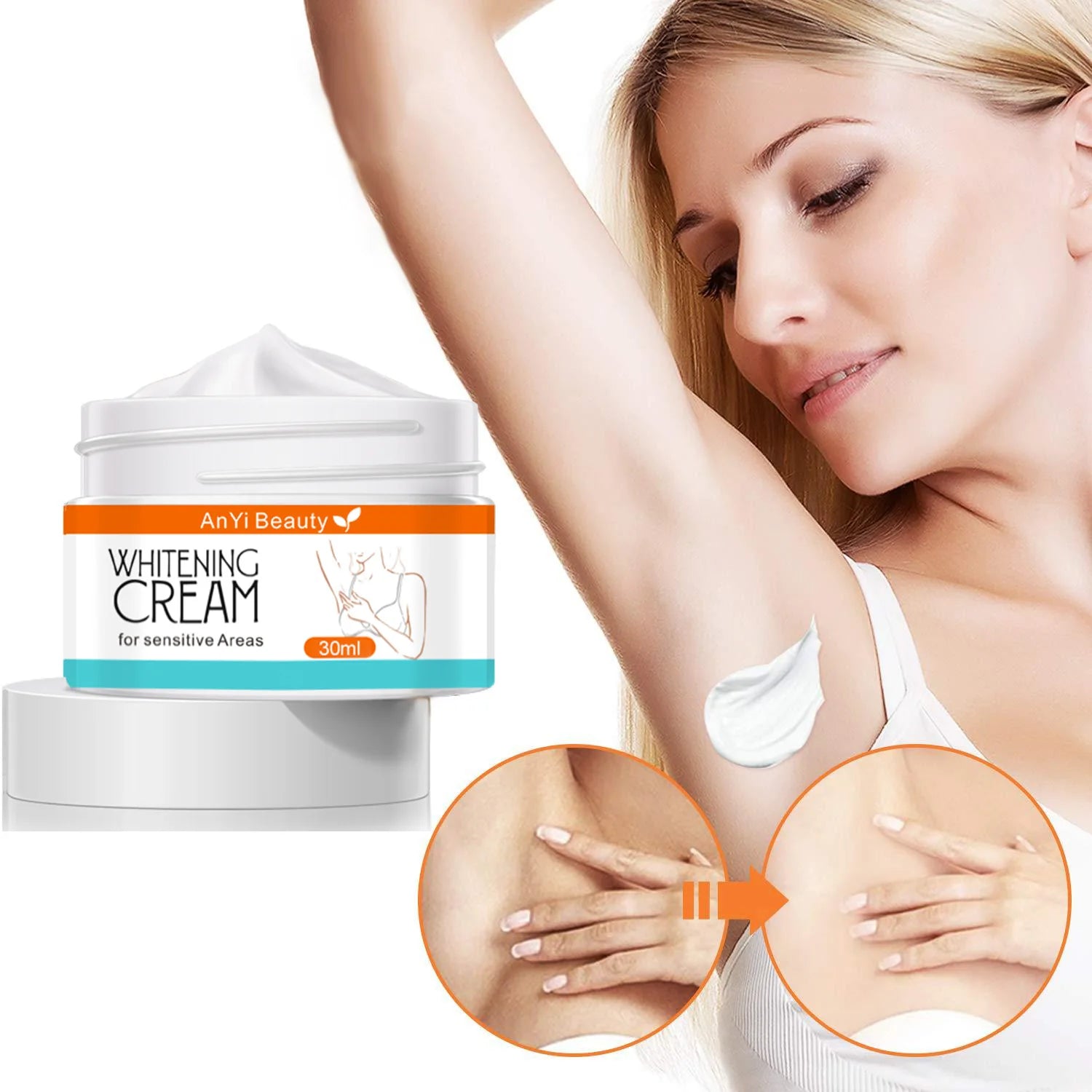 Instant White Girl Whitening Cream Intimate Area Whitening Cream Skin Whitening Bleaching Cream for Knees Legs Neck Private Part