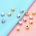 Low Price Gold Plated Square Cube Alphabet Letter Beads for Bracelet Jewelry Making