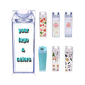 16oz BPA Free 500ml & 1000ml Plastic Clear Color Milk Carton Carton Shaped Water Bottle