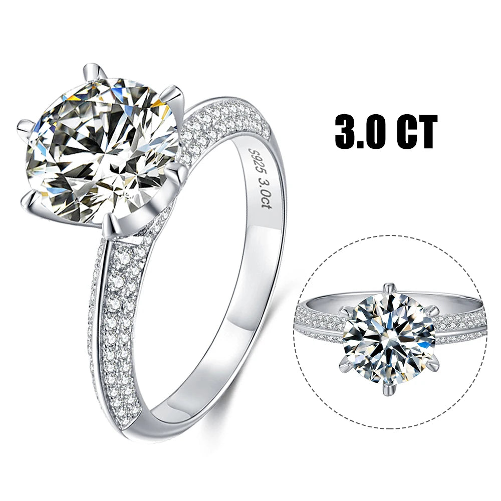 Abiding Jewelry Wholesale Customized Jewellery 9mm Moissanite Diamond Jewelry 3CT Moissanite Ring Women