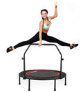 CW TPL001 40 Inch Foldable Indoor Mini Trampoline Fitness Rebounder Adjustable Foam Handle Oxford Mesh Jumping Mat Protective