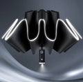 High Quality Custom 3 Folding Reverse Invert Auto Compact Umbrella Reflect Led Umbrella