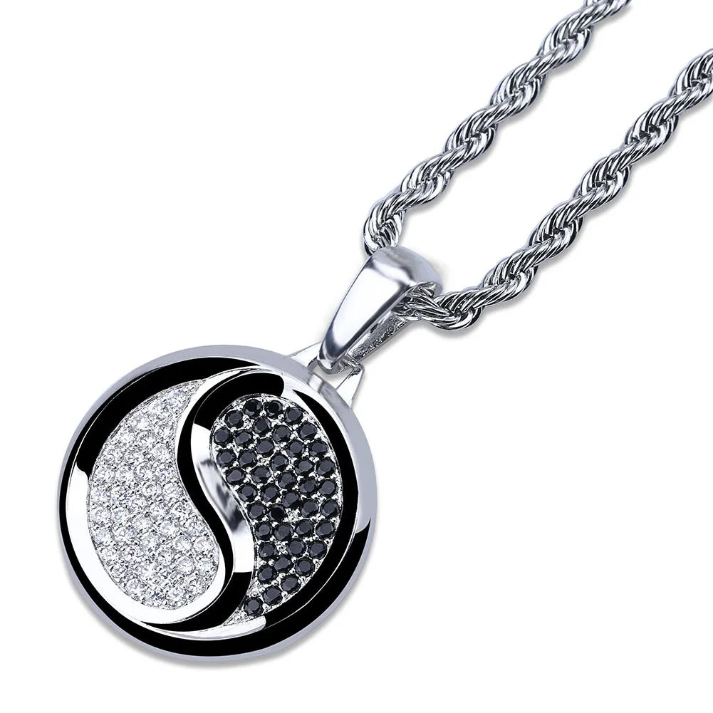Fashionable and Minimalist Accessories Hip-hop Tai Chi Bagua Necklace Personalized Chinese Style Yin Yang Tai Chi Pendant