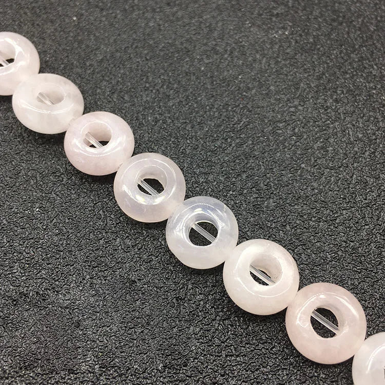 DIY 4mm carved flower rose quartz loose beads
