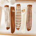 Wholesale Korean Cute Brown Bear Cartoon Socks Children Adult Cotton One Size Fits All Socks for Boy Girl Kids