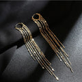 New Fashion Long Metal Tassel Drop Earrings for Women Korean Joker Sweet Lovely Heart Elegant Party Wedding Jewelry