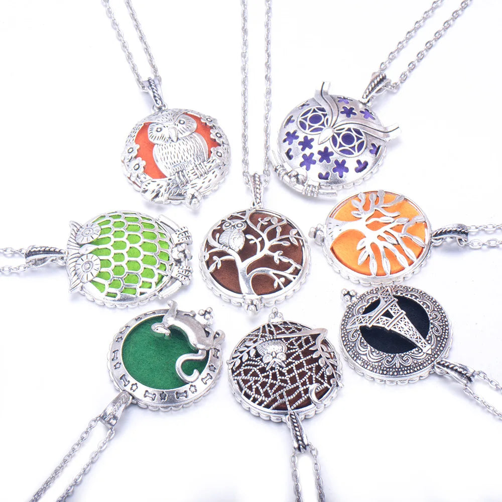 Wholesale Aroma Locket Necklace Perfume Essential Oil Diffuser Magnetic Open Locket Pendant Necklace Jewelry