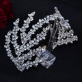 ROMANTIC Handmade Rhinestone Leaf Hair Pieces Crystal Wedding Hair Accessories Bride Headband