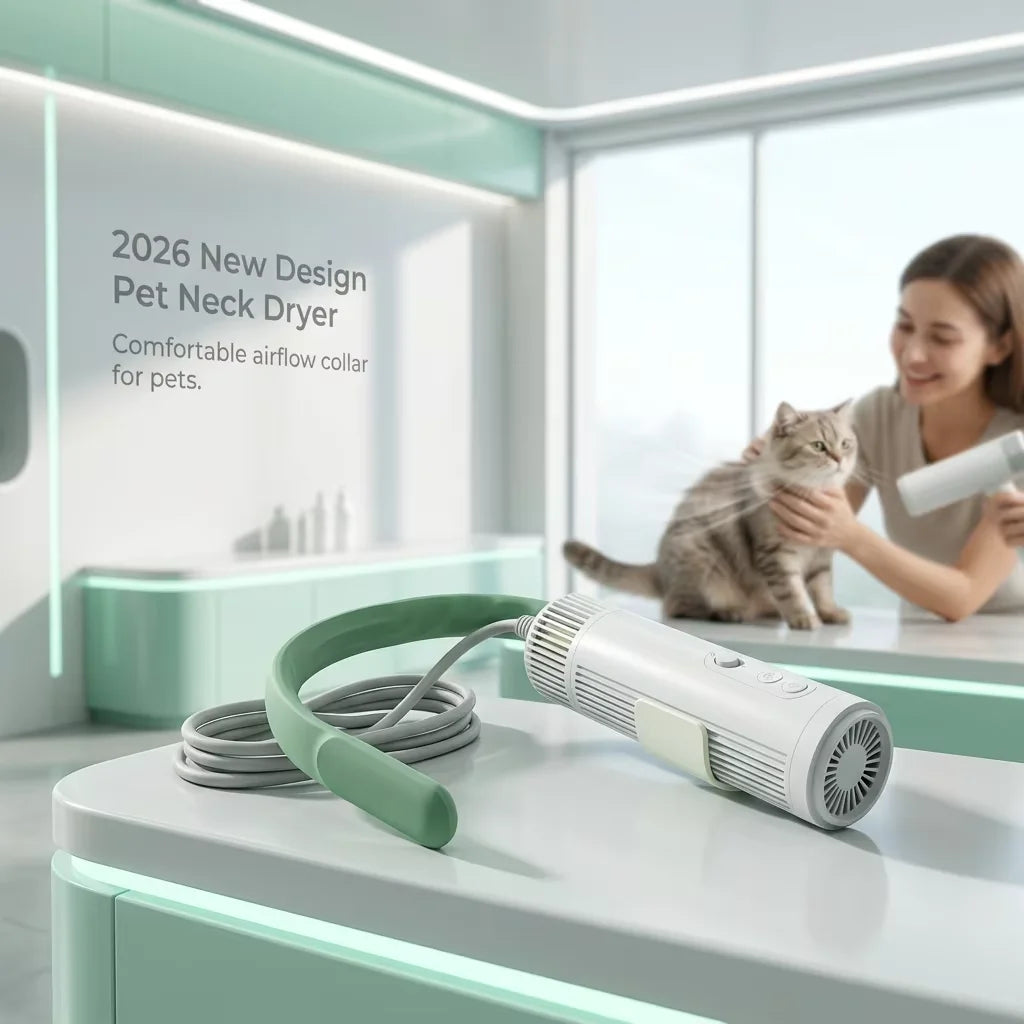 2026 New Design Pet Neck Hair Dryer 110000 RPM Brushless High-Speed Blower Dog Cat Quiet 1500W Portable Negativ Pet Accessories