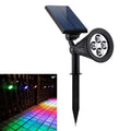 Waterproof 2 in 1 Solar Lights Outdoor for Pathway Garden Patio Yard 7 RGB Color Changing Solar Powered Landscape Spotlights
