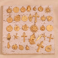 Dreamshow Fashion Jewelry Pendants Charms Gold Plated Cross Heart Stainless Steel Charms for Jewelry Making