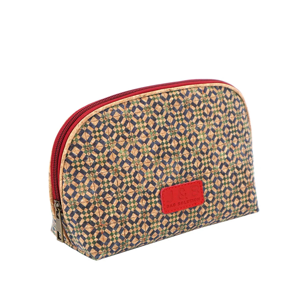 Natural Cork Material Ethnic Style Custom Sublimation Palm Pouch Cosmetic Makeup Bag Sale Promotion Shell Travel Makeup Bag