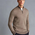 2023 OEM Custom Sample Winter Plain Dyed 100% Polyester Long Sleeve 1/4 Zip Sweater Jacket for Men