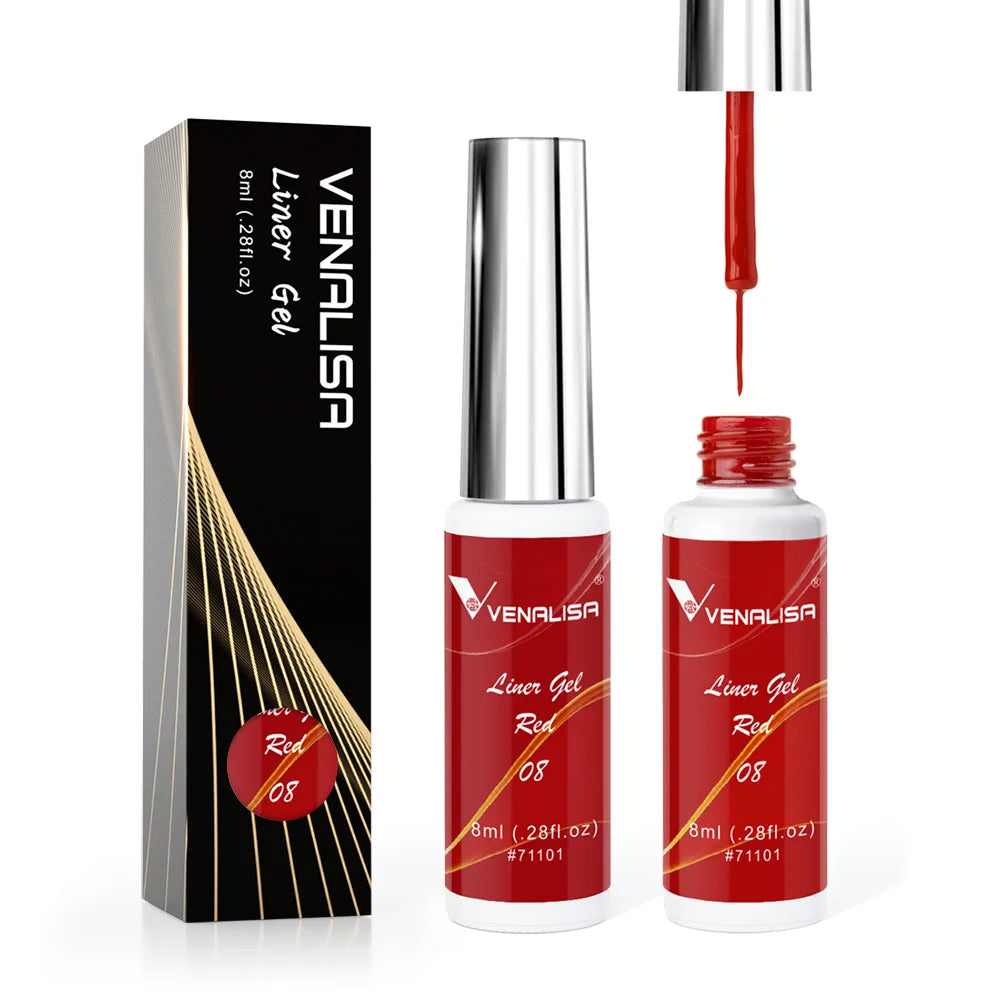 Fahion NALISA Liner Gel Polish DIY Nail Art Painting Draw Line Stripe Nail Gel 8ml OEM Private Label Enamel Gel Nail Polish Ink