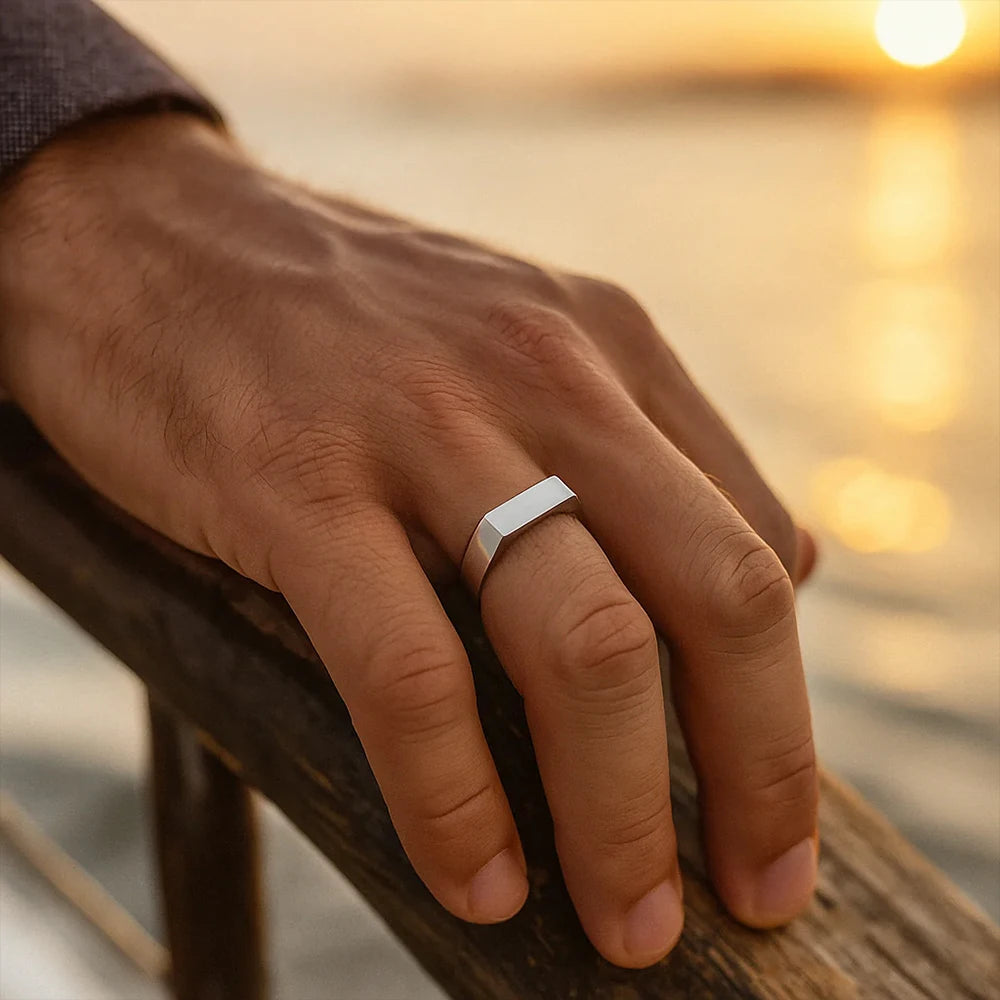 EManco Unisex Size Silver Ring Men's Punk Open Ring Men Stainless Steel Fashion18k Rings Men Jewelry Wholesale