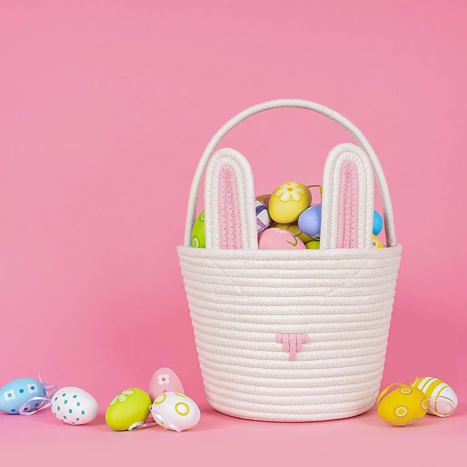 Hot-selling Hand-woven Cute Foldable Cotton Cord Storage Basket for Living Room Remote Control Key Storage Children's Hand
