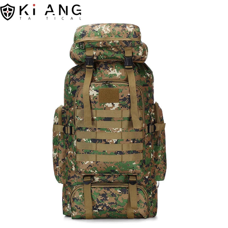 Custom Logo 80L Large High Quality Camel Back Mountain Bag Smell Proof Green Camouflage Tactical Backpack Hiking