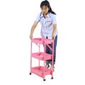 Home Kitchen & Bathroom Metal Foldable Storage Rack with Trolley for Food Storage