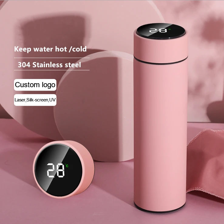 Smart LED Insulated Flask Stainless Steel Temperature Display Water Bottle with Tea Strainer for Coffee and Tea Travel Cup