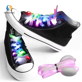 Wholesale Brand Reflective LED Multicolored Shoe Laces 8mm Width Fancy Light-Up Custom Color Option Adds Fancy Touch