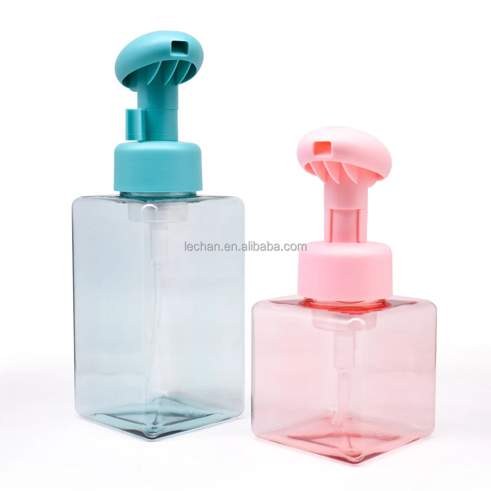 Empty 250ml 450ml Pink Blue PETG  Plastic Foam Pump Bottle for Facial Cleanser Hand Soap