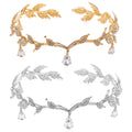 Factory Price Low Cost Leaf Design Bridal Hair Band Silver Crystal Crown Bridal Headband Tiara Jewelry
