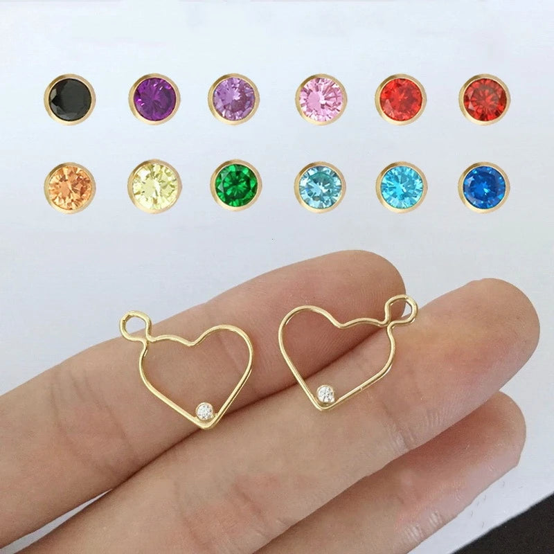 Fashion Jewelry 14K Gold Filled 15.5mm Heart Pendants & Charms for DIY Bracelet Necklace Making