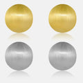 FUAMAY Fashion 925 Sterling Silver Frosted Earrings 18K Gold Plated Plain Ball Spherical Small Hoop Earrings