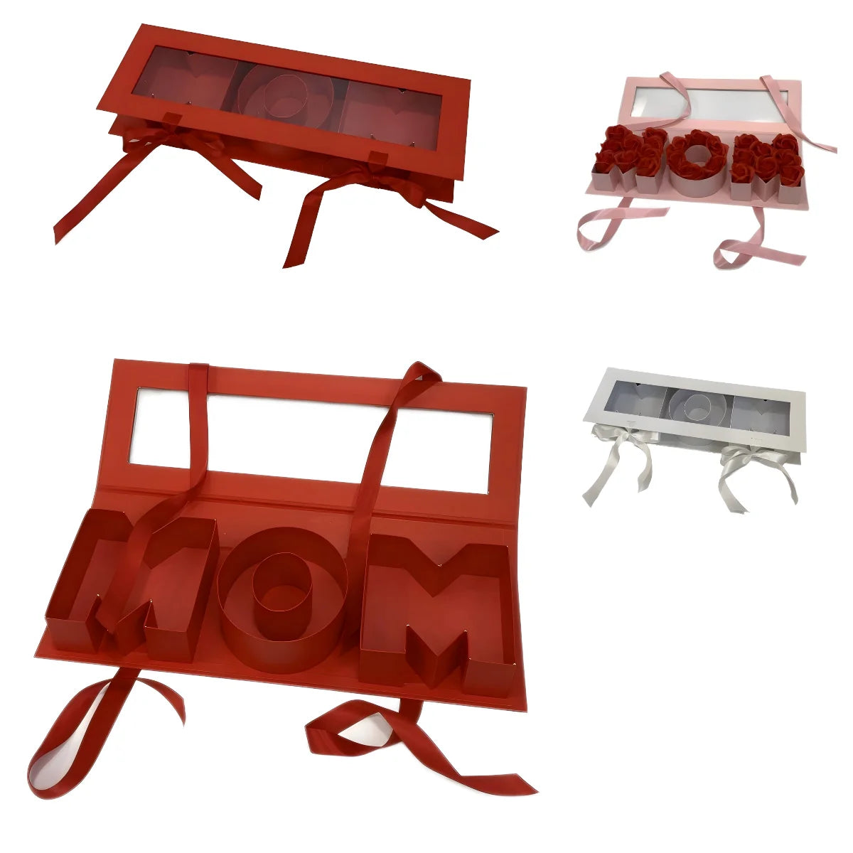 Mother's Day Floral Arrangement Gift Box with Recycled Materials Gold Foil Stamping Rigid Cardboard Packaging and Sponge Liner