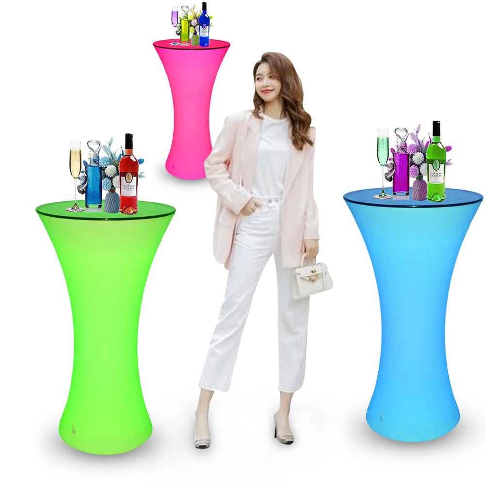 LED Fashion Light Bar Table Chair Wireless Charger Restaurant Home Bar Use Plastic Material RGBW Illuminated Commercial Modern
