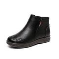 Non-slip Mid-year Winter Shoes with Fleece Lining Winter Cotton Boots Short Boots for Middle-aged and Elderly Women Warm Shoes