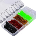 35pcs Soft Fishing Lures Kit Silicone Lure Fishing Set Artificial Tackle Bait Box with Crank Jig Hooks