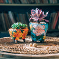 Hand Painted Indoor Ceramic Flowerpot Korean Mini Cute Fleshy Succulent Planter Porcelain Vase for Tabletop Gardening