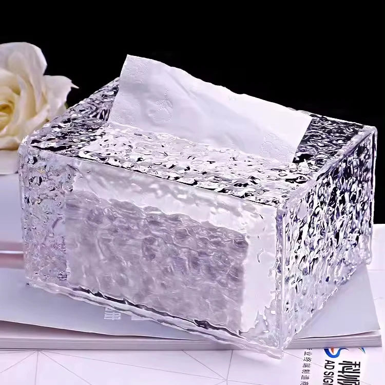 In Stock Desktop Removable Napkin Box Custom Logo Household Acrylic Tissue Box Made From Plastic
