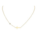 Simple Minimalist Jewelry Faith Choker Zircon Stainless Steel Cross Necklace for Women