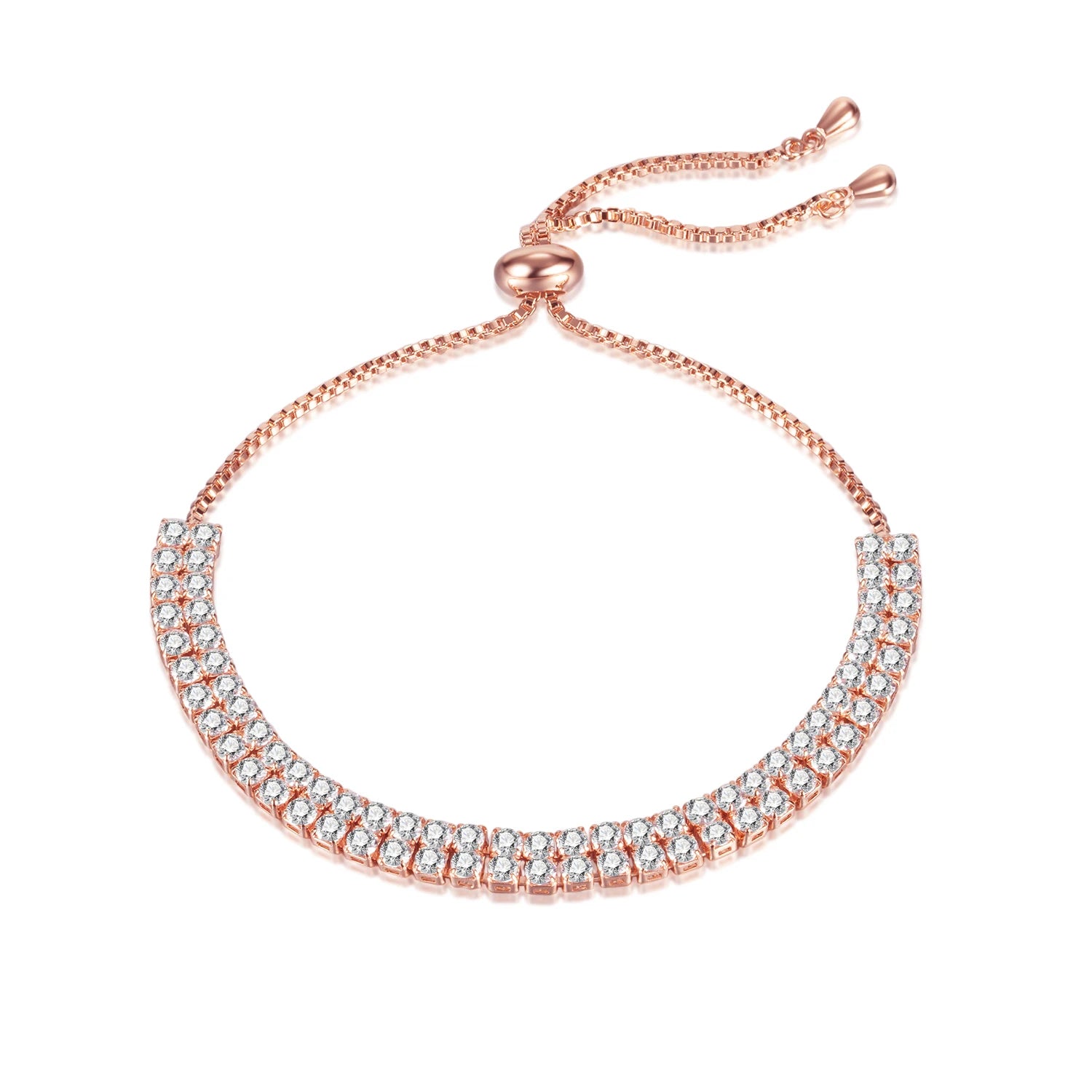 Fashion Crystal Zircon Pull Adjustment Ins Wholesale Best Copper Bracelets Chain for Women