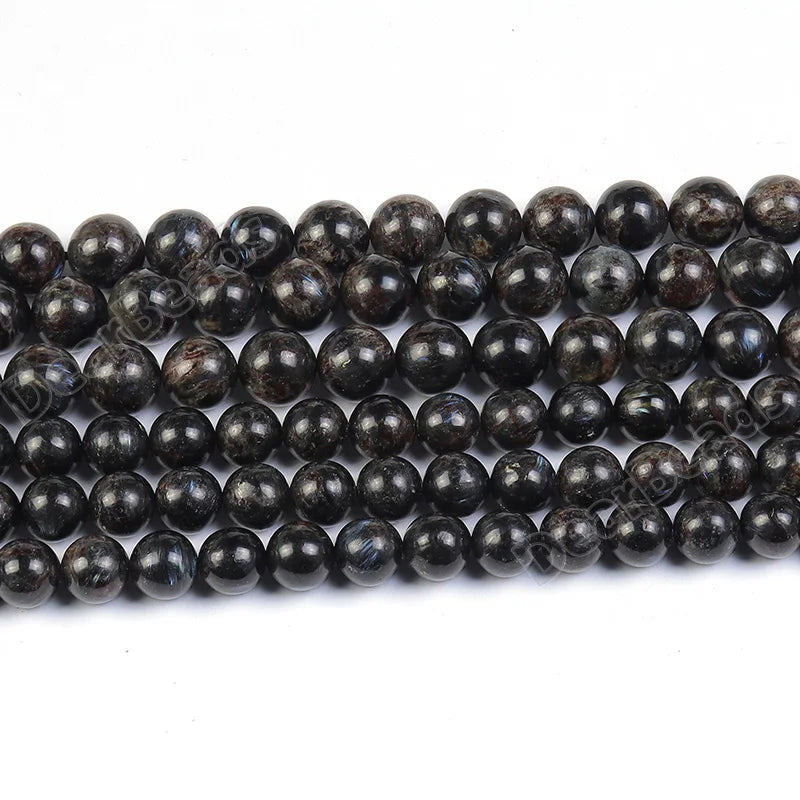 Wholesale Loose Beads Natural Blue Flash Arfvedsonite Astrophyllite Beads Beads for Jewelry Making 6mm 8mm 10mm