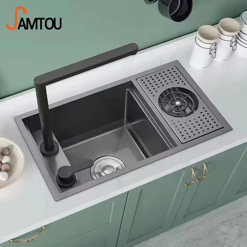 SAMTOU Deck-mounted Kitchen Faucet for Kitchen SinKunder Mount Cup Washerkitchen Sink Glass Rinser for Kitchen Sink Automatic