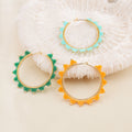 Custom Handmade Rainbow Bohemian Simple Design Dark Blue Miyuki Beads Big Hoop Earrings for Women Girls