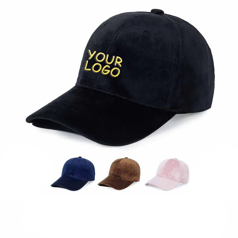 Fashion Cheap Winter Men Custom Embroidered Dad Hat  Velvet Baseball Cap