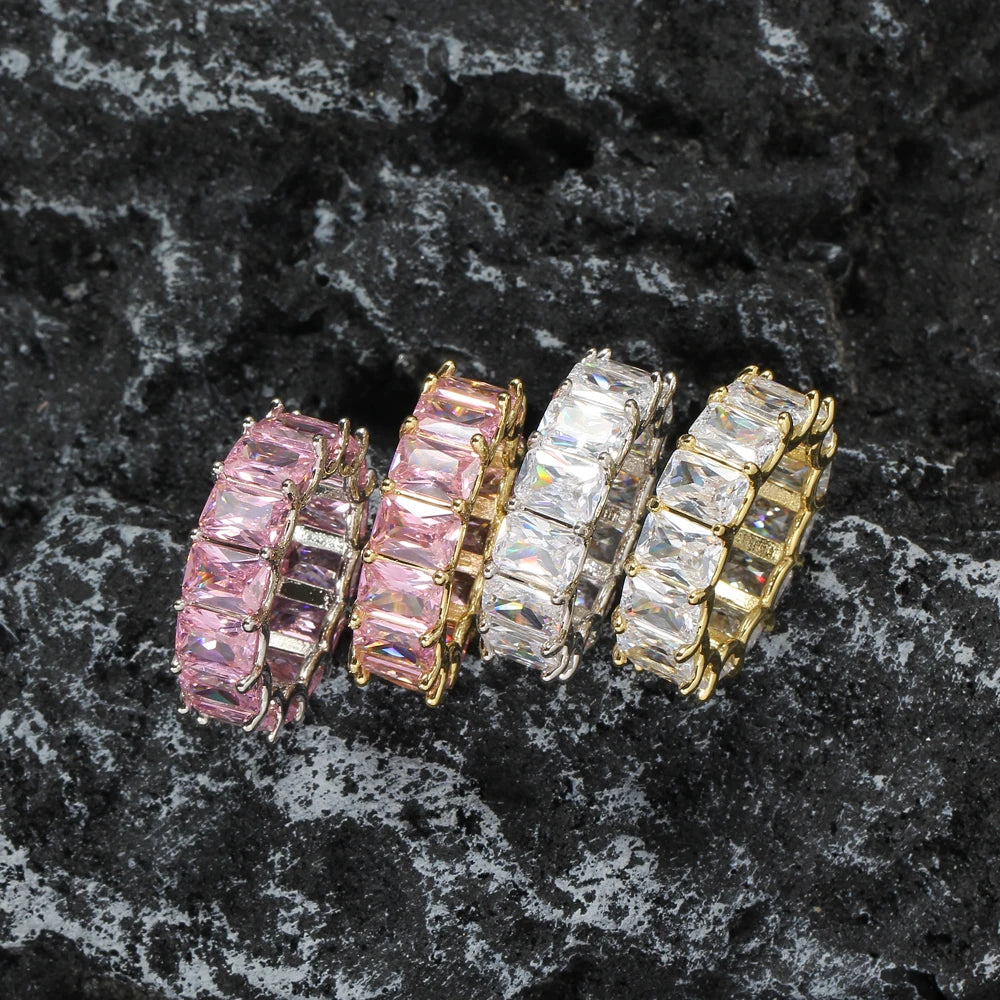 LS002 Clearance Sale Hip Hop Ring Brass CZ Gold Silver Color Cubic Zircon Iced RING Fashion Jewelry